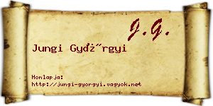 Jungi Györgyi névjegykártya